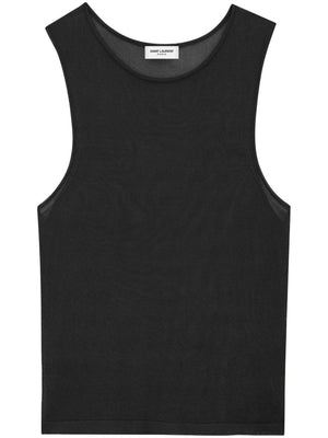 SAINT LAURENT Sleeveless Crewneck Mini Crop Top