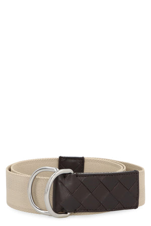 BOTTEGA VENETA Men's Ecru Fabric Belt for SS24 - 4 CM Height, 5x5 CM Buckle Size