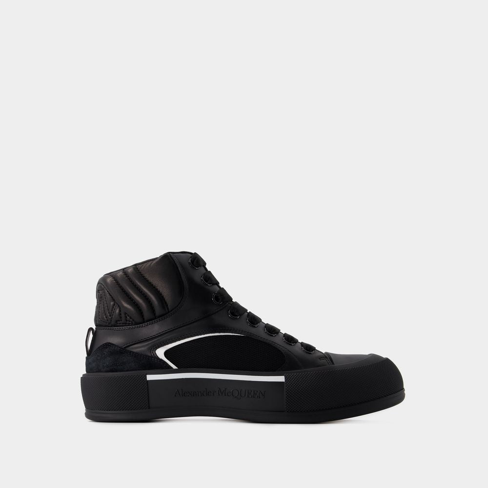 ALEXANDER MCQUEEN Men's Black Deck Sneakers for SS24