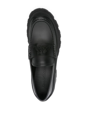 ALEXANDER MCQUEEN Matte Black Leather Slip-Ons for Men