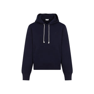 SAINT LAURENT Men's Navy Cotton Hoodie for Spring/Summer 2024