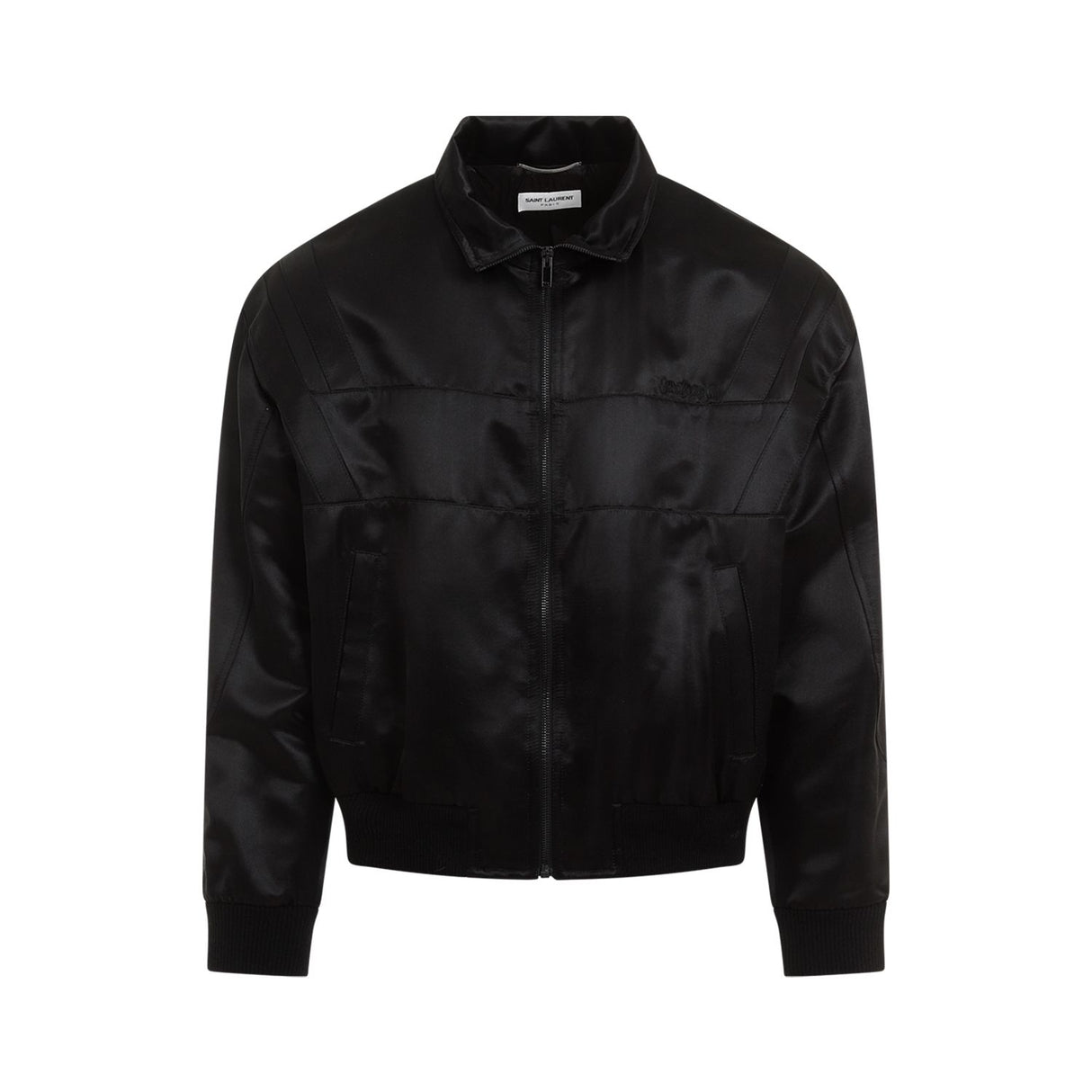 SAINT LAURENT Men's Satin Teddy Jacket in Black for SS24