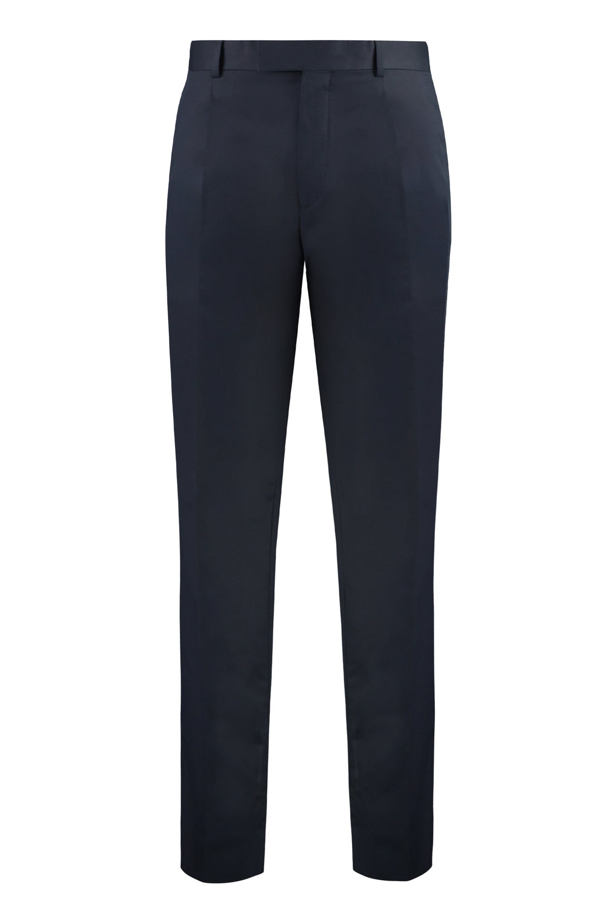 ZEGNA Navy Stretch Cotton Chino Trousers for Men - SS24