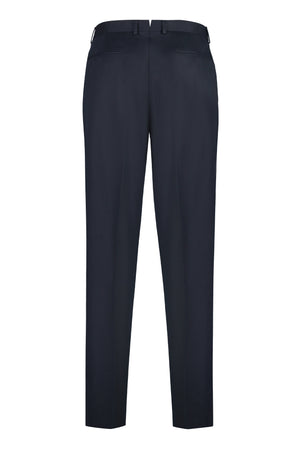 ZEGNA Navy Stretch Cotton Chino Trousers for Men - SS24