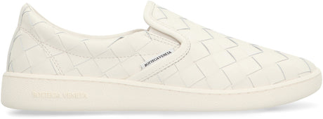 BOTTEGA VENETA Woven Leather Sneakers for Women in Classic White