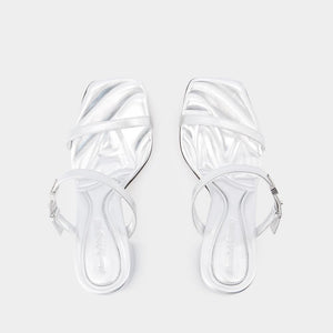 ALEXANDER MCQUEEN Gray Heeled Sandals for Women from SS24 Collection