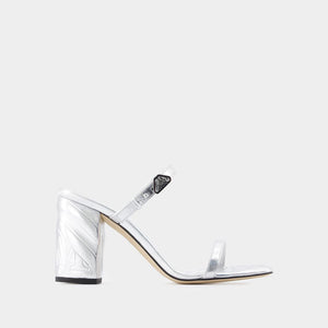 ALEXANDER MCQUEEN Gray Heeled Sandals for Women from SS24 Collection