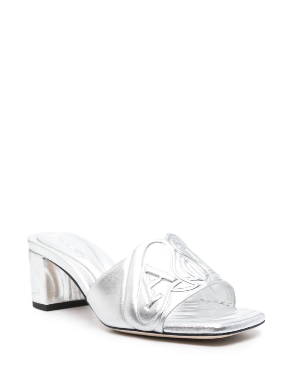 ALEXANDER MCQUEEN Silver Seal Sandal 55MM for Women in SS24 Collection