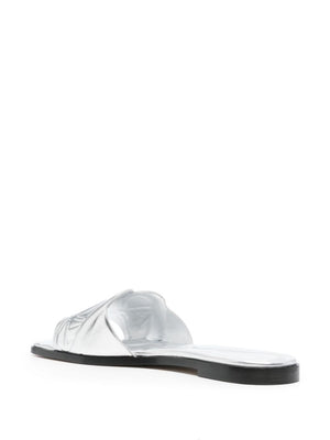 ALEXANDER MCQUEEN Elegant 24SS Silver Women Sandals with Chic Cut-outs