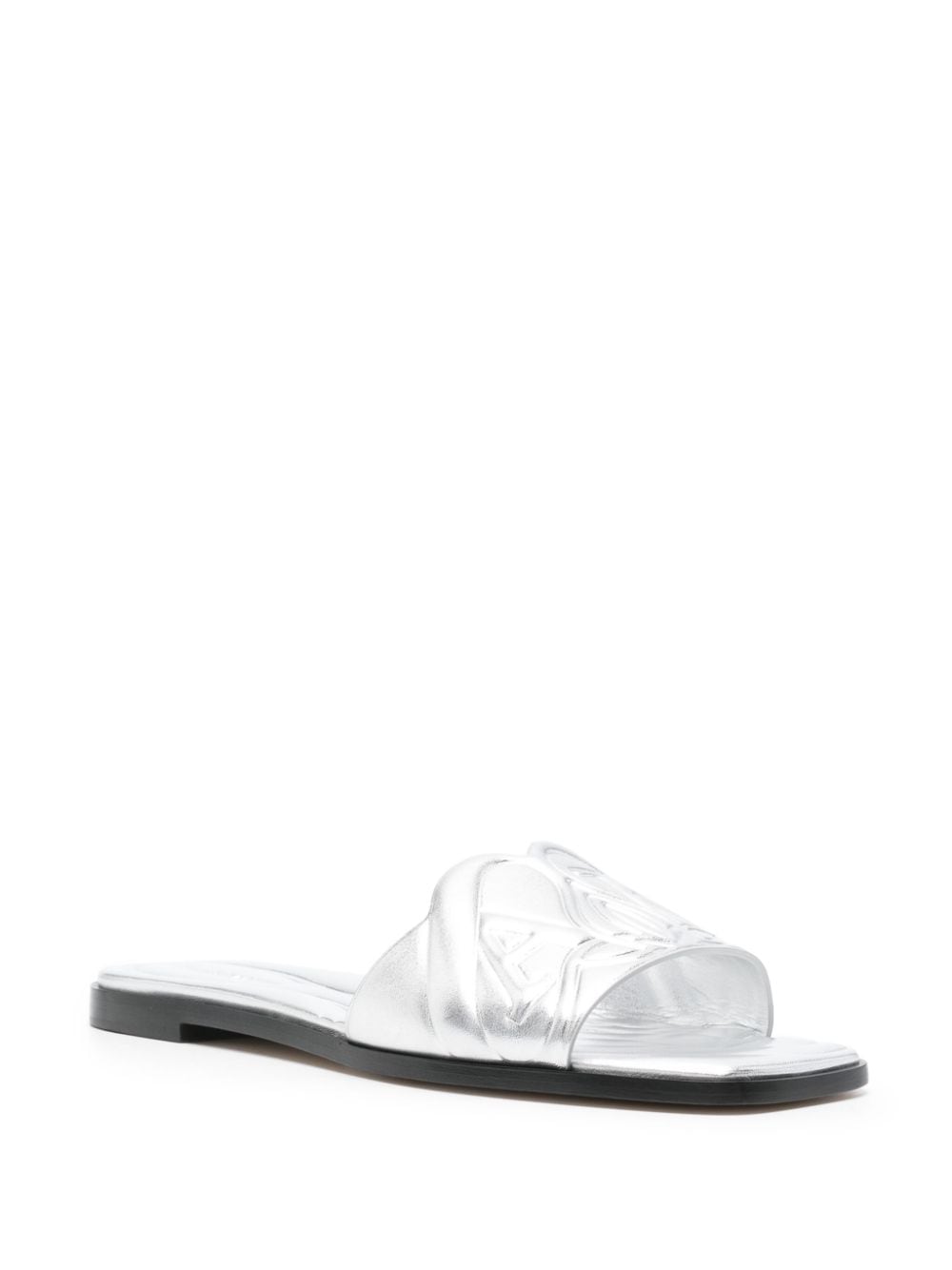 ALEXANDER MCQUEEN Elegant 24SS Silver Women Sandals with Chic Cut-outs