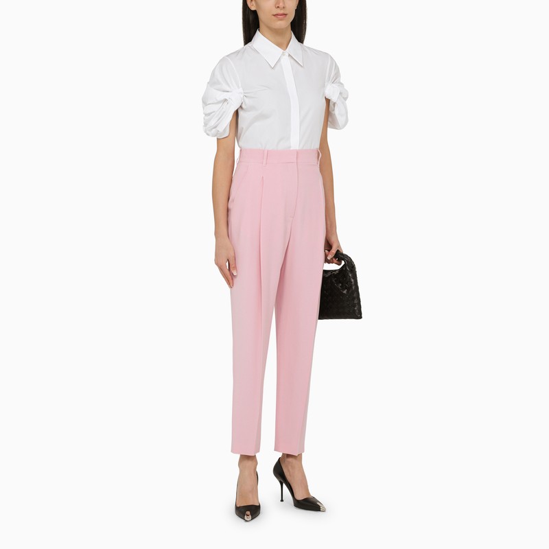 ALEXANDER MCQUEEN Regular Pleat Trousers with High Waist for Women