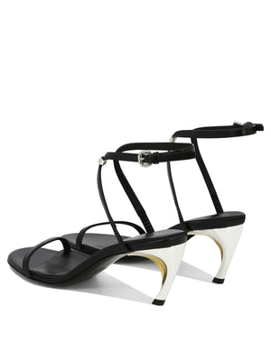 ALEXANDER MCQUEEN Sleek Black Leather Sandals for Women from SS24 Collection