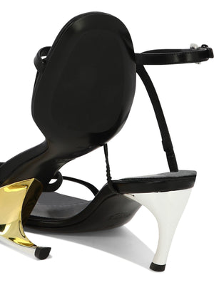 ALEXANDER MCQUEEN Sleek Black Leather Sandals for Women from SS24 Collection