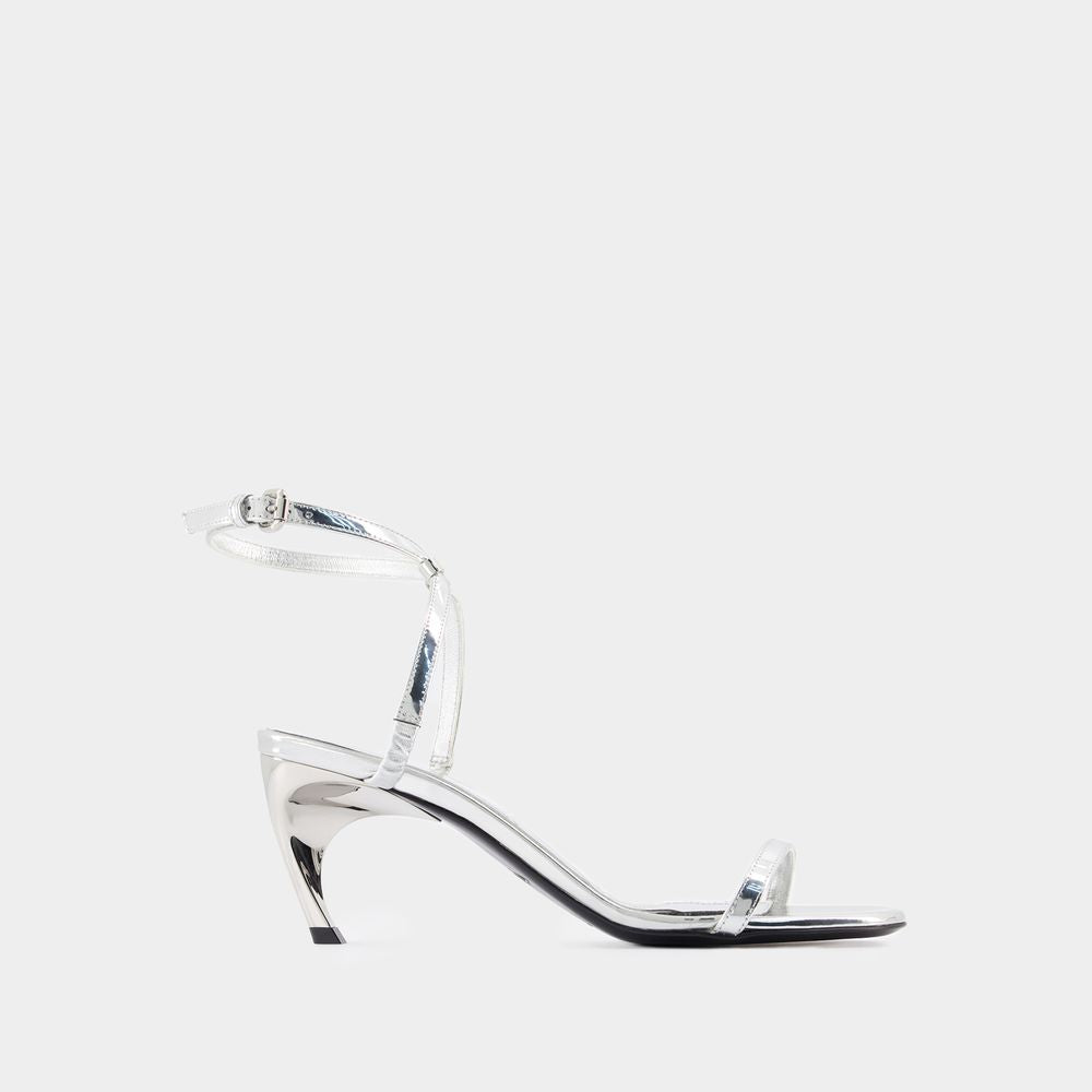 ALEXANDER MCQUEEN Gray Heeled Sandals for Women - SS24 Collection