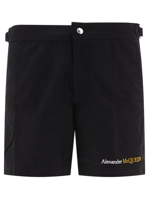 ALEXANDER MCQUEEN Men's Regular Fit Nylon Swim Shorts