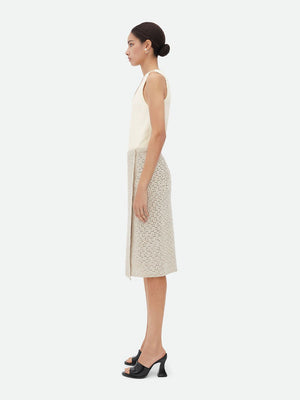 BOTTEGA VENETA Crochet Effect Wrap Skirt for Women - Beige