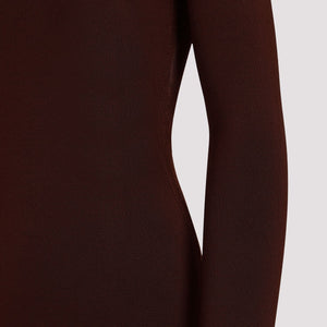 SAINT LAURENT Elegant Mini Dress in Rich Brown