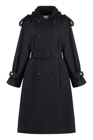 BOTTEGA VENETA Elegant Wool Gabardine Trench Coat