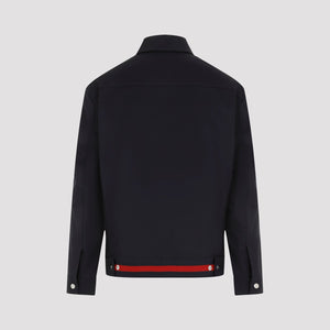 GUCCI Men's Classic Blue Cotton Blouson Jacket