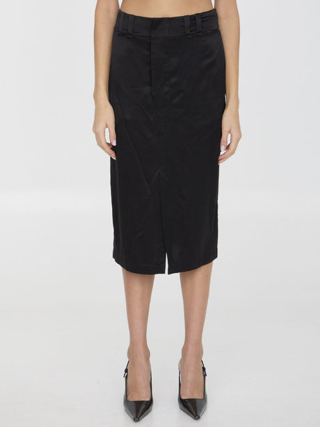 SAINT LAURENT Elegant Midi Silk Skirt for Women