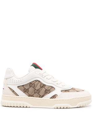 GUCCI Leather Panelled Classic GG Sneakers for Women - Fit Large