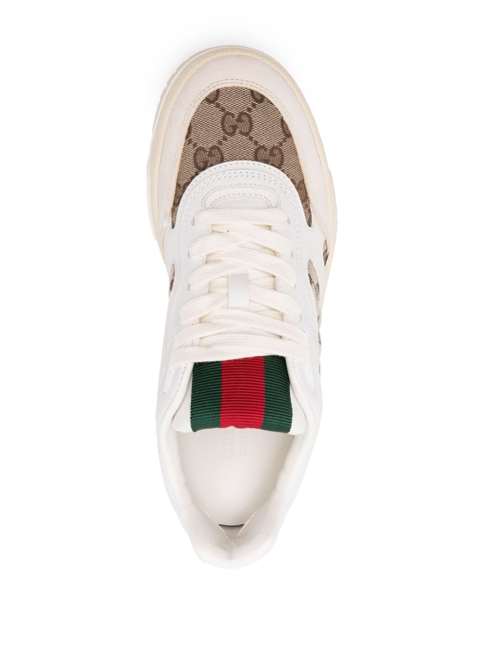 GUCCI Leather Panelled Classic GG Sneakers for Women - Fit Large