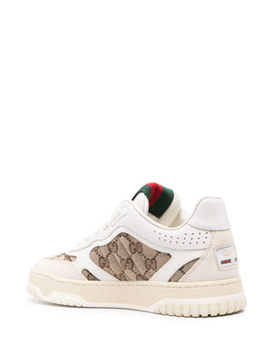 GUCCI Leather Panelled Classic GG Sneakers for Women - Fit Large