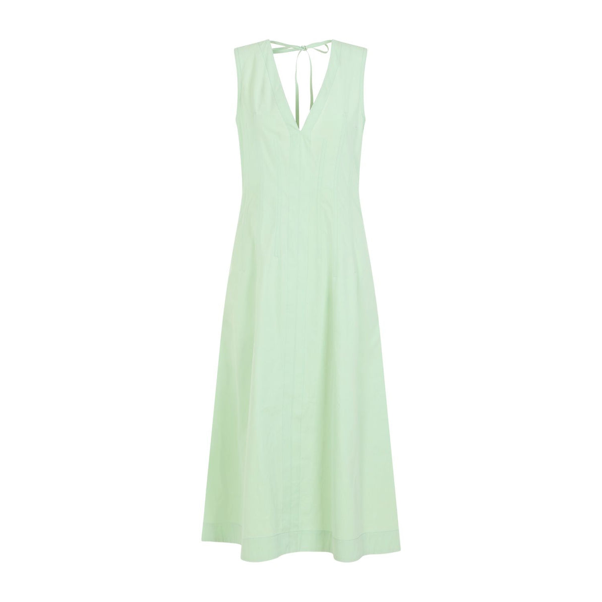 BOTTEGA VENETA Green Compact Cotton Midi Dress - SS24 Collection