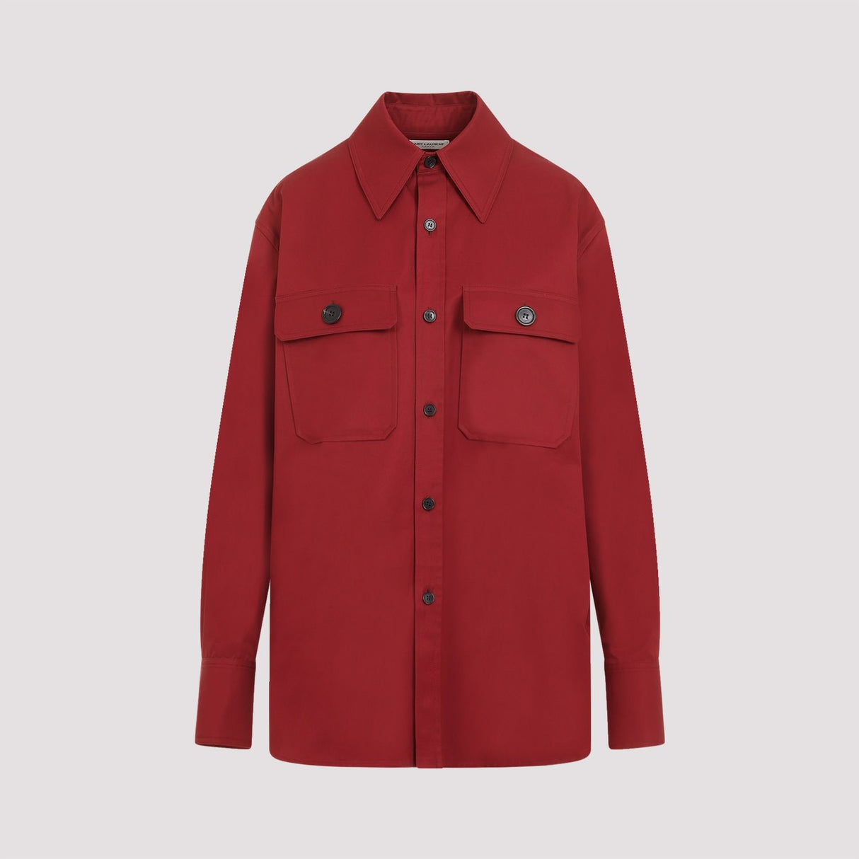 SAINT LAURENT Elegant Red Cotton Shirt