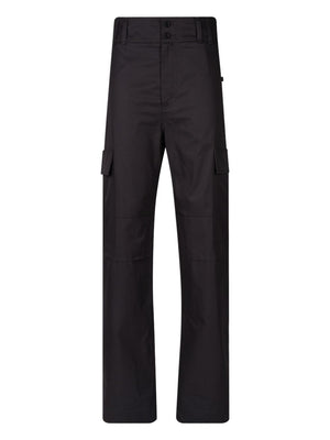 SAINT LAURENT Chic Grey Straight Leg Cotton Pants with Button Accents