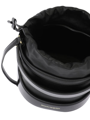 ALEXANDER MCQUEEN Stylish Black Leather Bucket Handbag for Women | SS24 Collection