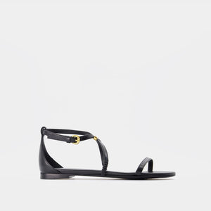 ALEXANDER MCQUEEN Elegant Harness Sandals with Gold Hardware