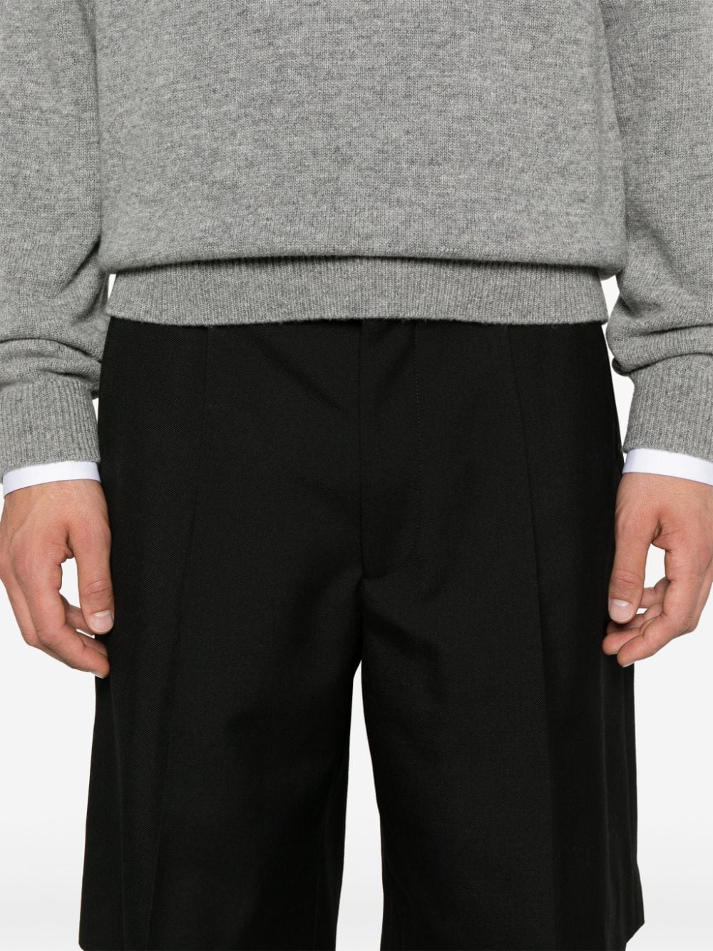 GUCCI Wool Blend Shorts with Signature Detailing