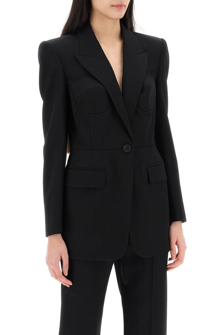 ALEXANDER MCQUEEN Fitted Jacket with Bustier Details - Size 40