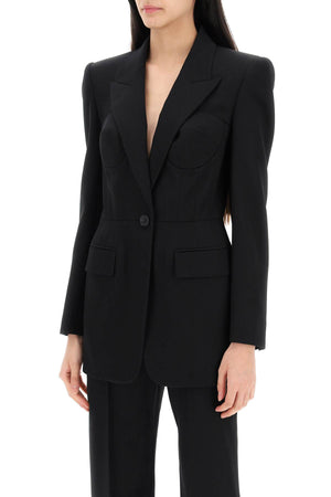 ALEXANDER MCQUEEN Fitted Jacket with Bustier Details - Size 40