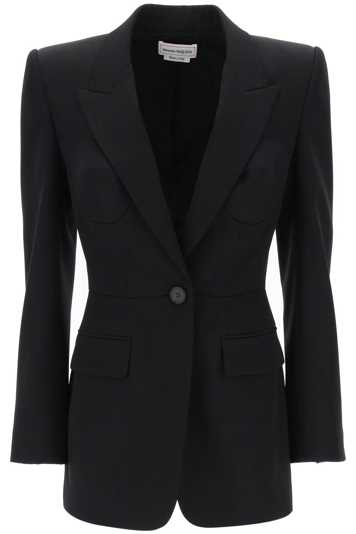 ALEXANDER MCQUEEN Fitted Jacket with Bustier Details - Size 40