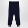 GUCCI Men's Dark Blue Technical Jogging Trousers with Striped Print