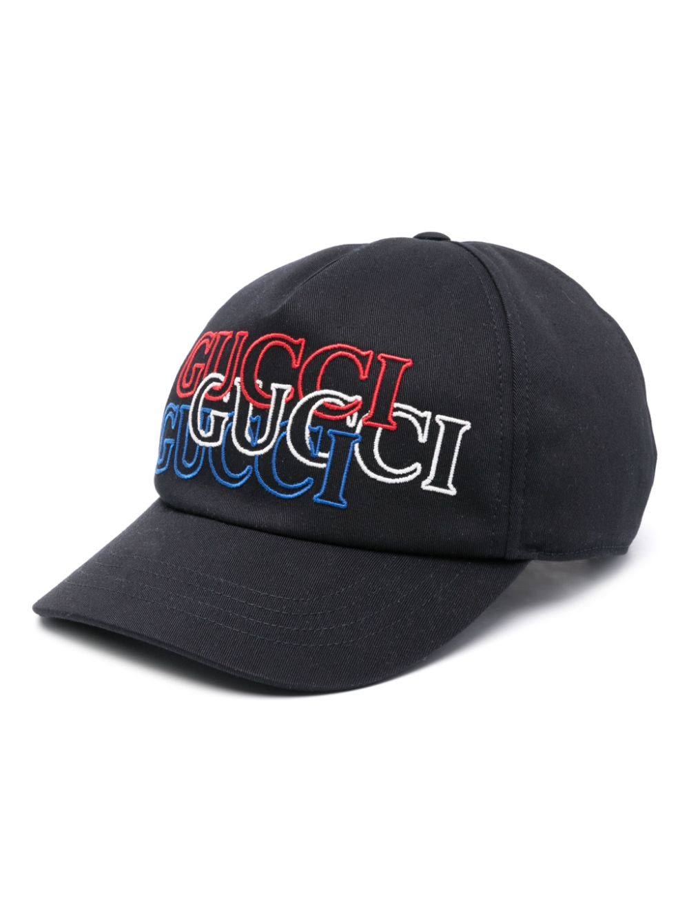 GUCCI Navy Blue Embroidered Logo Baseball Cap