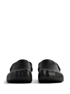 BALENCIAGA Men's Black Slip-On Sandal with Five-Toe Design and Logo Strap