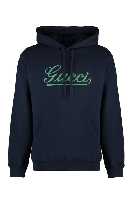 GUCCI Men's Classic Navy Hoodie with Logo