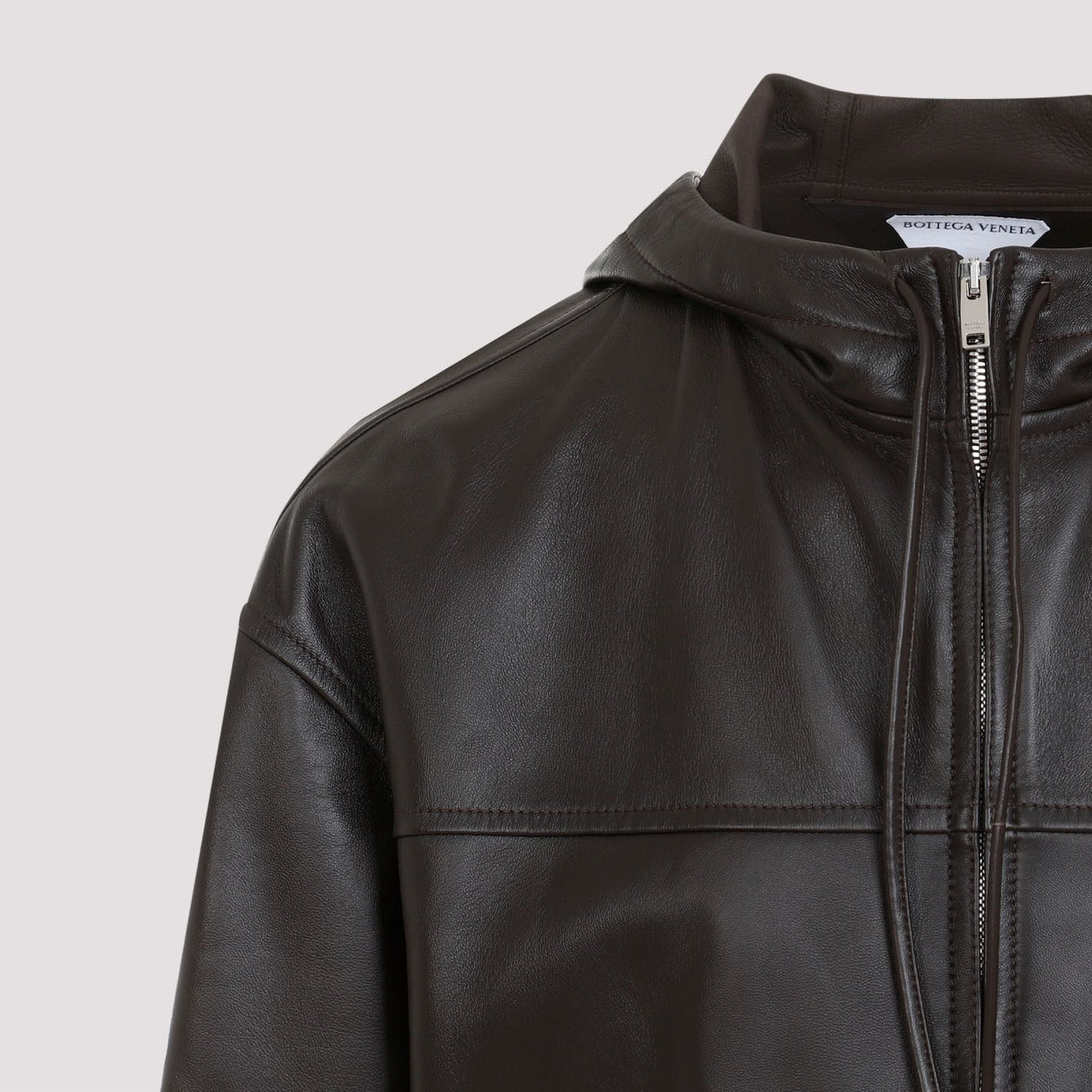 BOTTEGA VENETA Luxurious Lambskin Leather Hooded Jacket