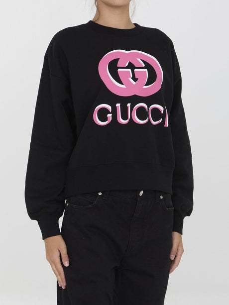 GUCCI Logo Detail Cotton Sweatshirt for Women - FW24