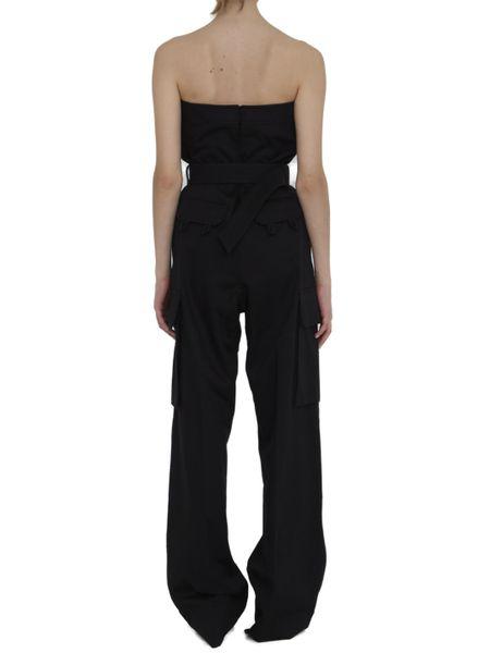 SAINT LAURENT Cassandre Embroidered Jumpsuit with Detachable Belt