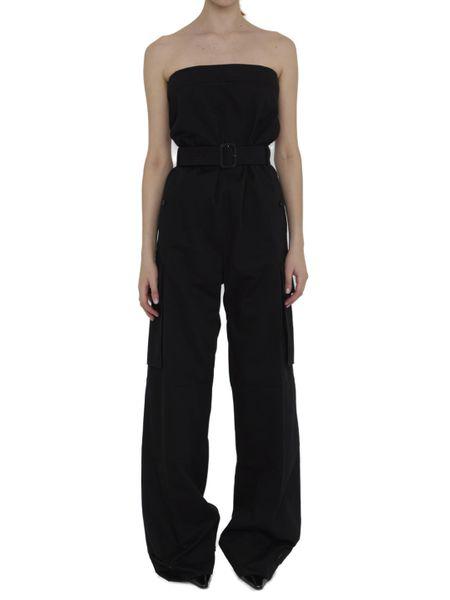 SAINT LAURENT Cassandre Embroidered Jumpsuit with Detachable Belt