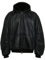 BALENCIAGA Midnight Blue Lambskin Hooded Jacket