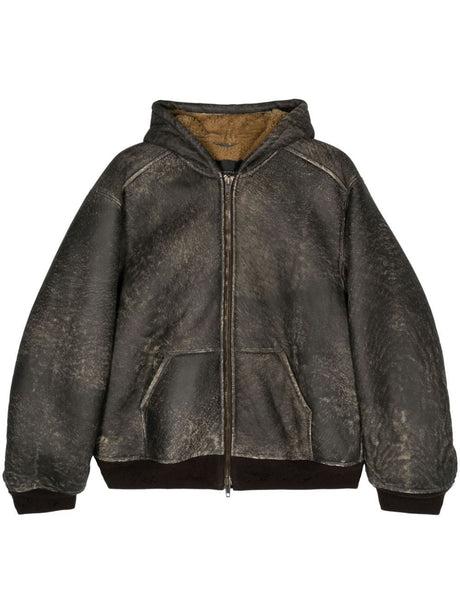 BALENCIAGA Distressed Effect Zip-Up Hoodie for Women