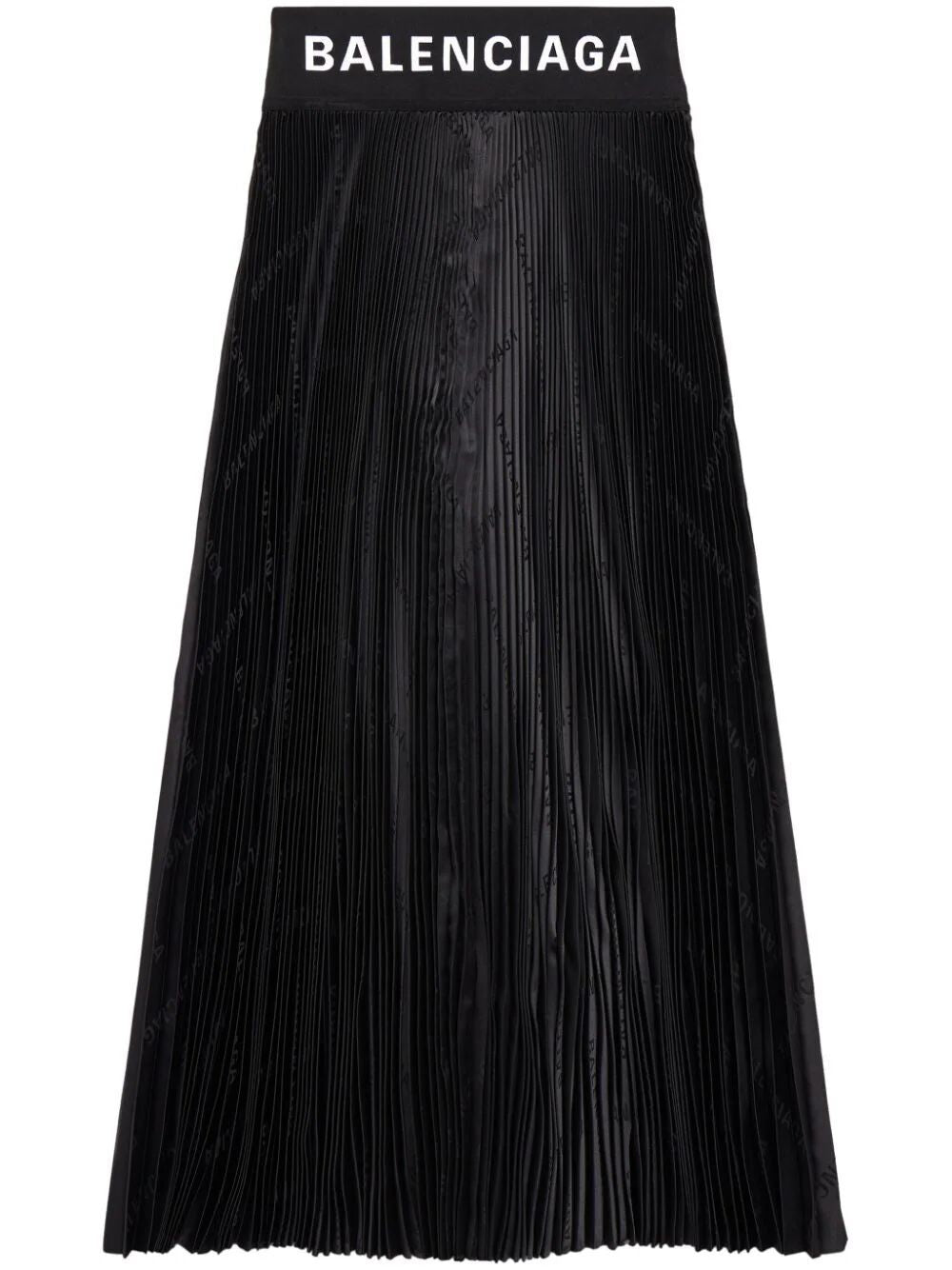 BALENCIAGA Pleated Cotton Skirt in Black for Women - SS24 Collection