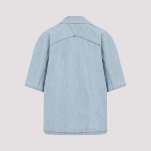 BOTTEGA VENETA Men's Classic Chambray Button-Up Shirt