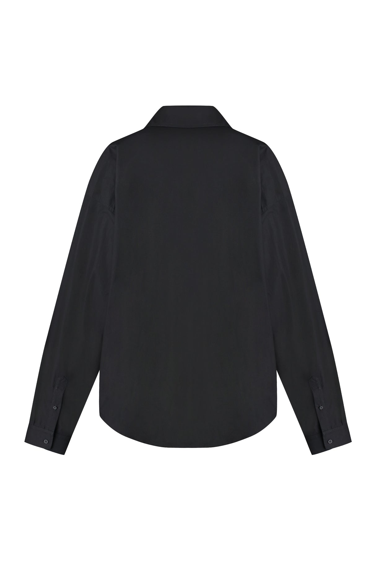 BALENCIAGA Black Oversized Shirt with Side and Front Pockets