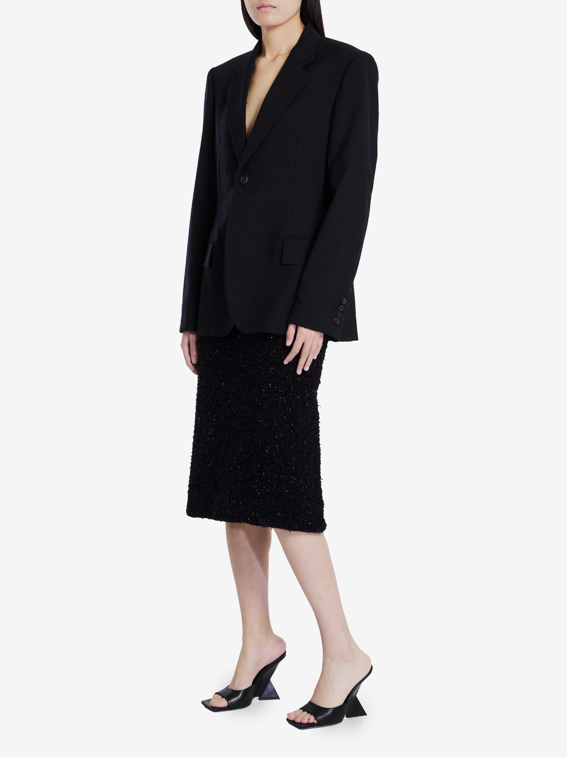 BALENCIAGA Elegant Peak Lapel Wool Jacket